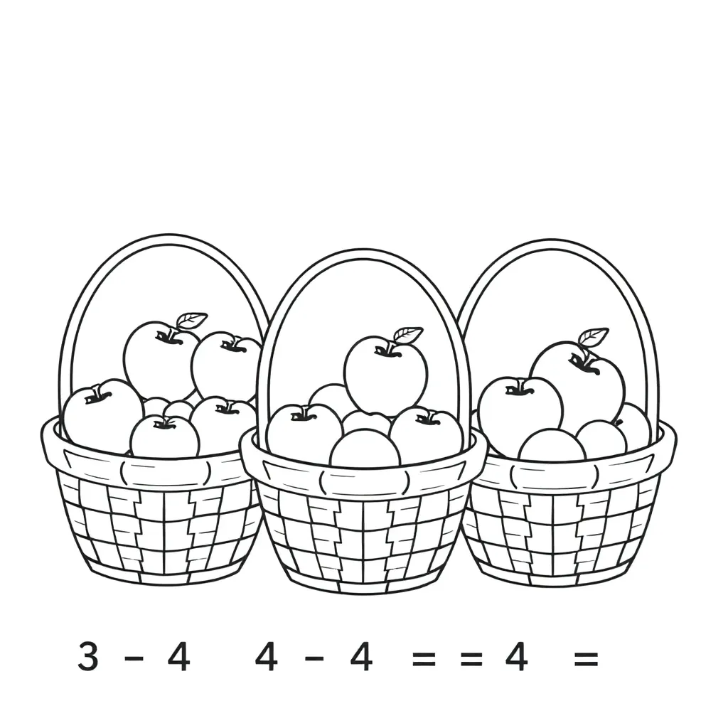 Baskets with apples illustration