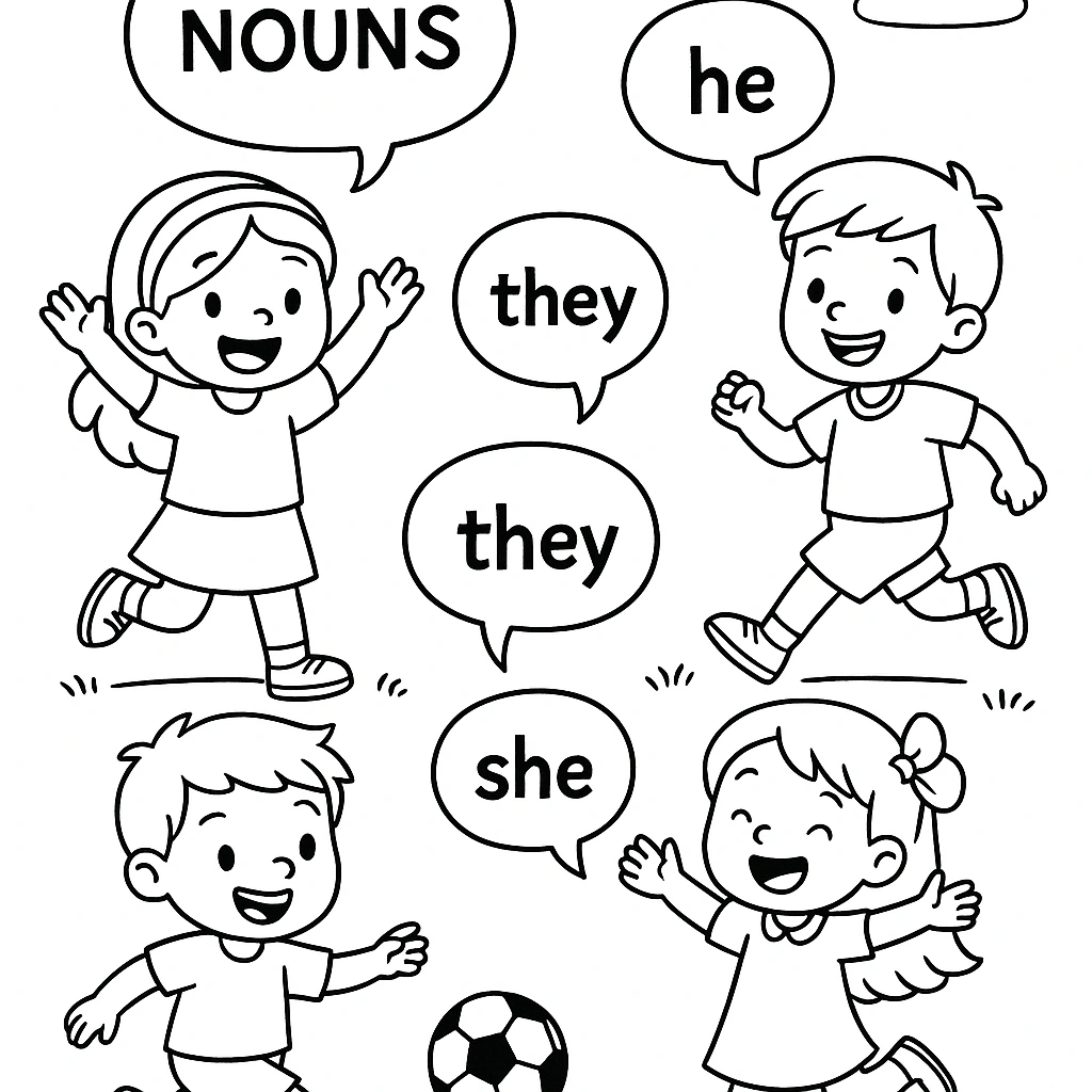 Detective with magnifying glass looking for pronouns