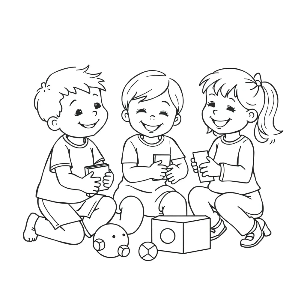 Friends holding hands illustration