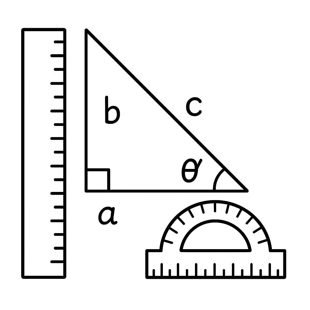 Right triangle with trigonometric ratios