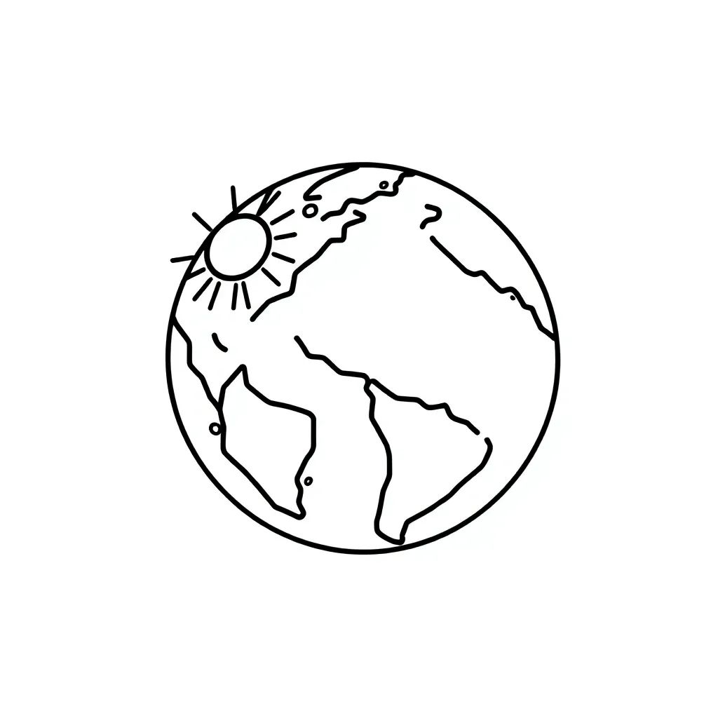 Earth's orbit around the sun showing seasonal changes