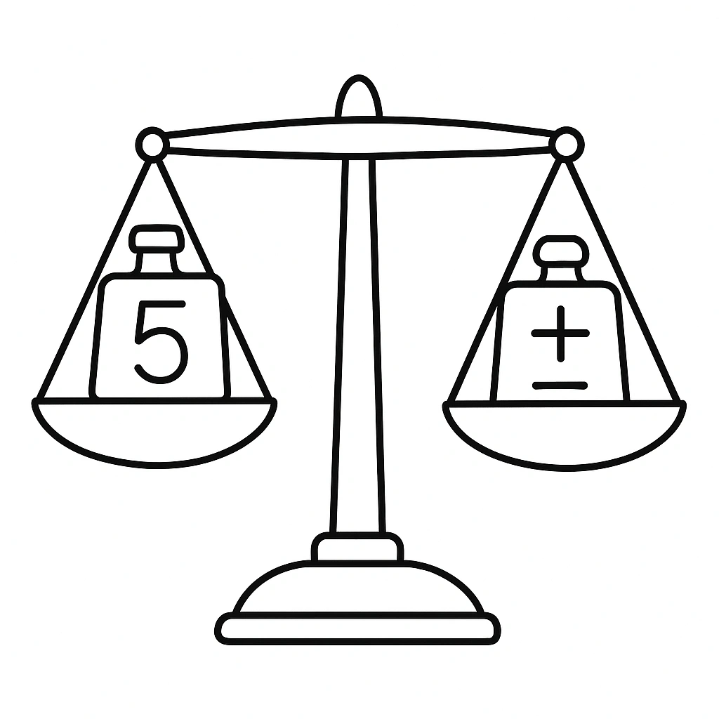 Mathematical inequality symbols illustration