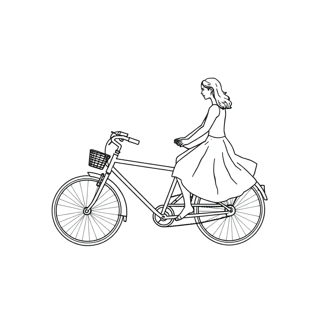 Tandem bicycle illustration