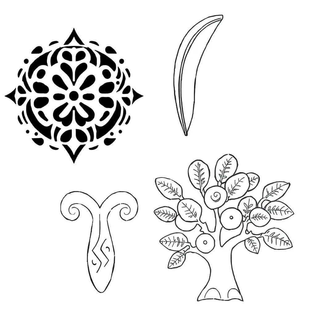 Māori animals illustration