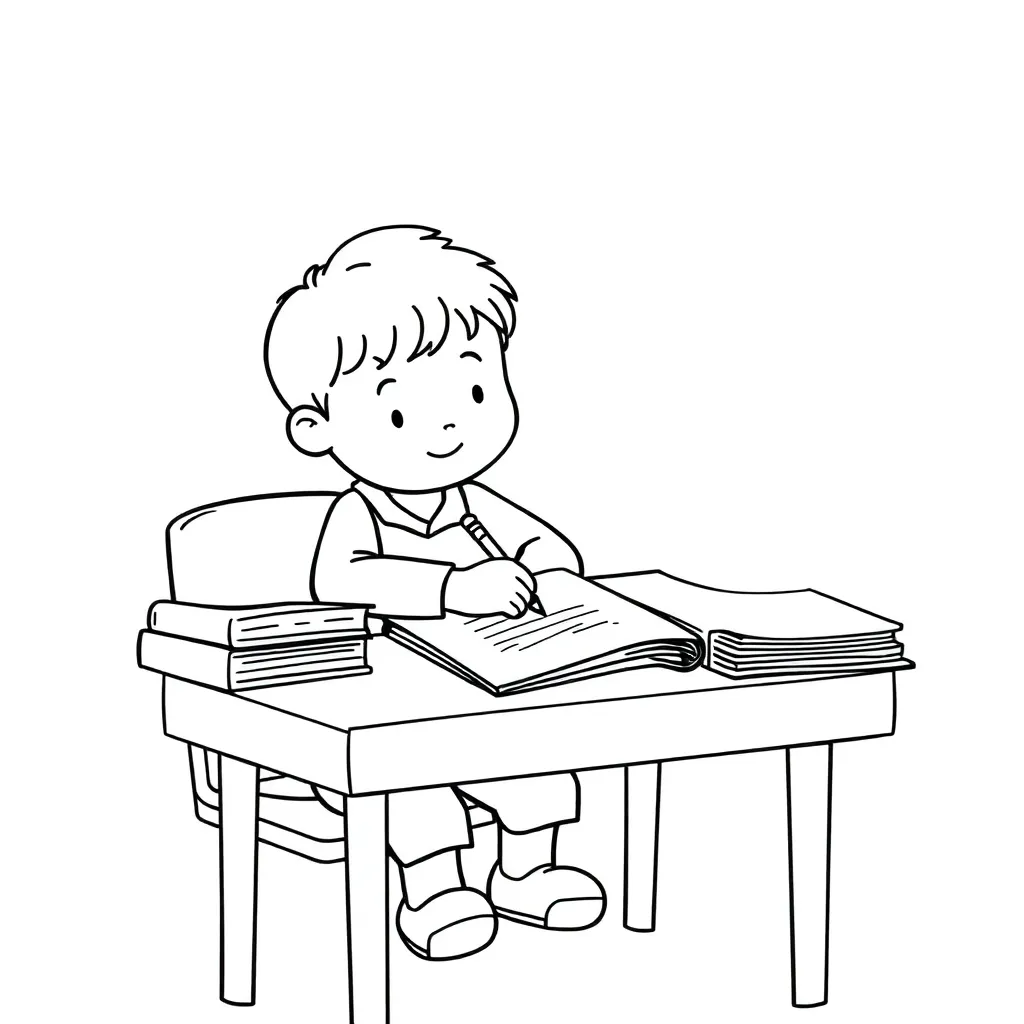Student writing a report