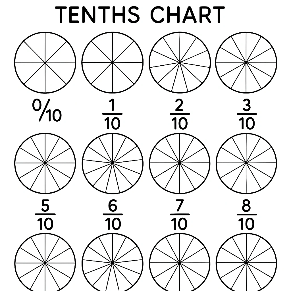 Numicon pieces showing tenths
