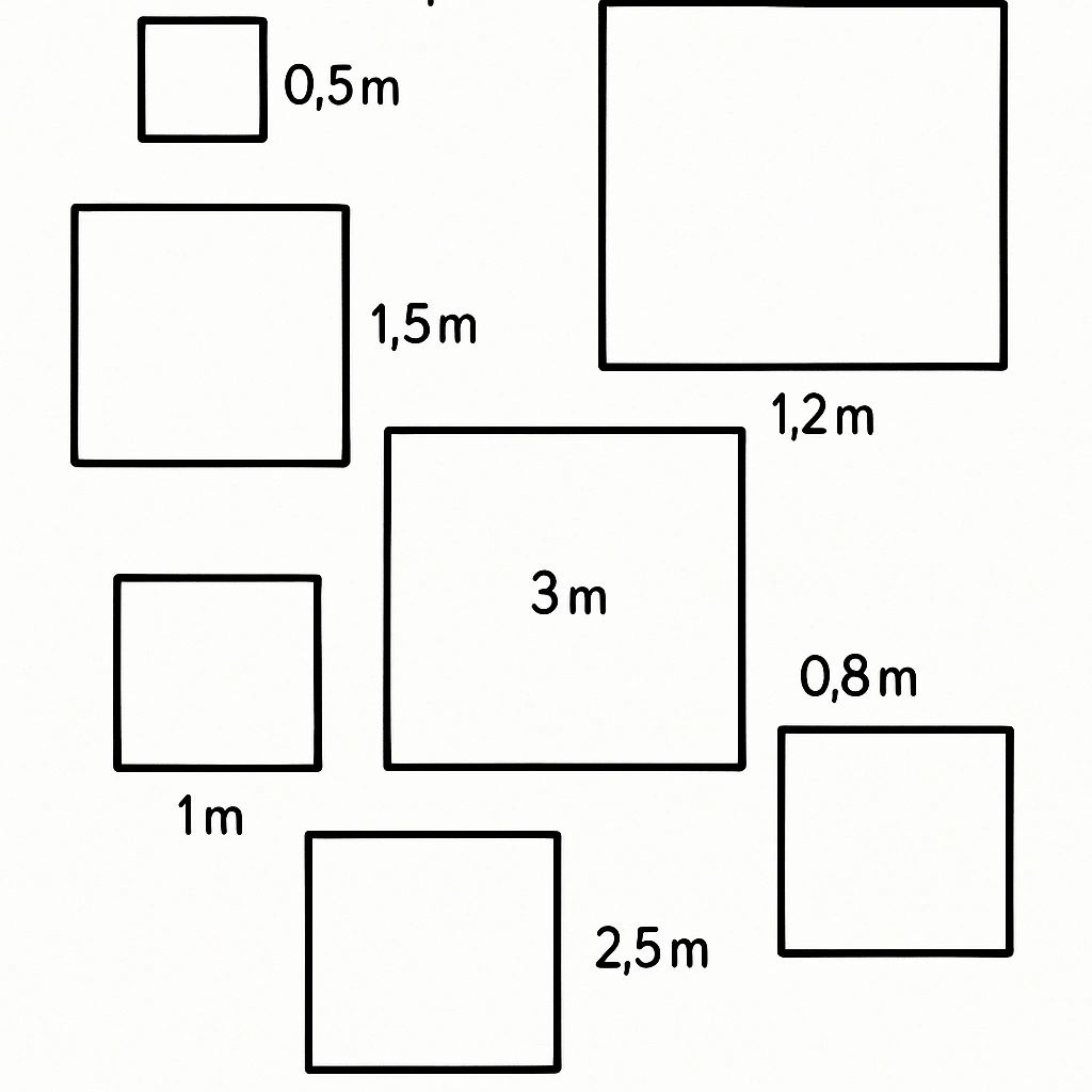 Grid squares and shapes illustration