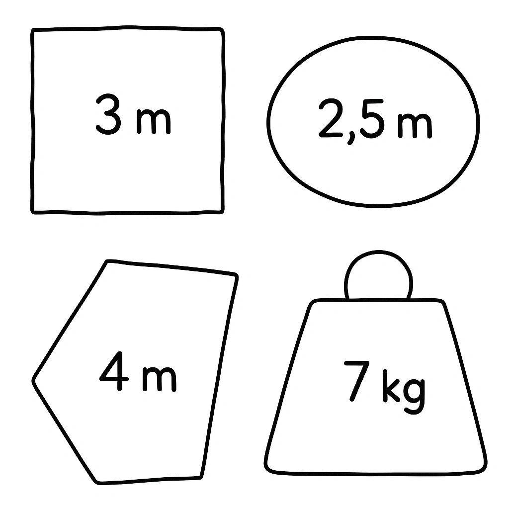 Grid paper with irregular shapes