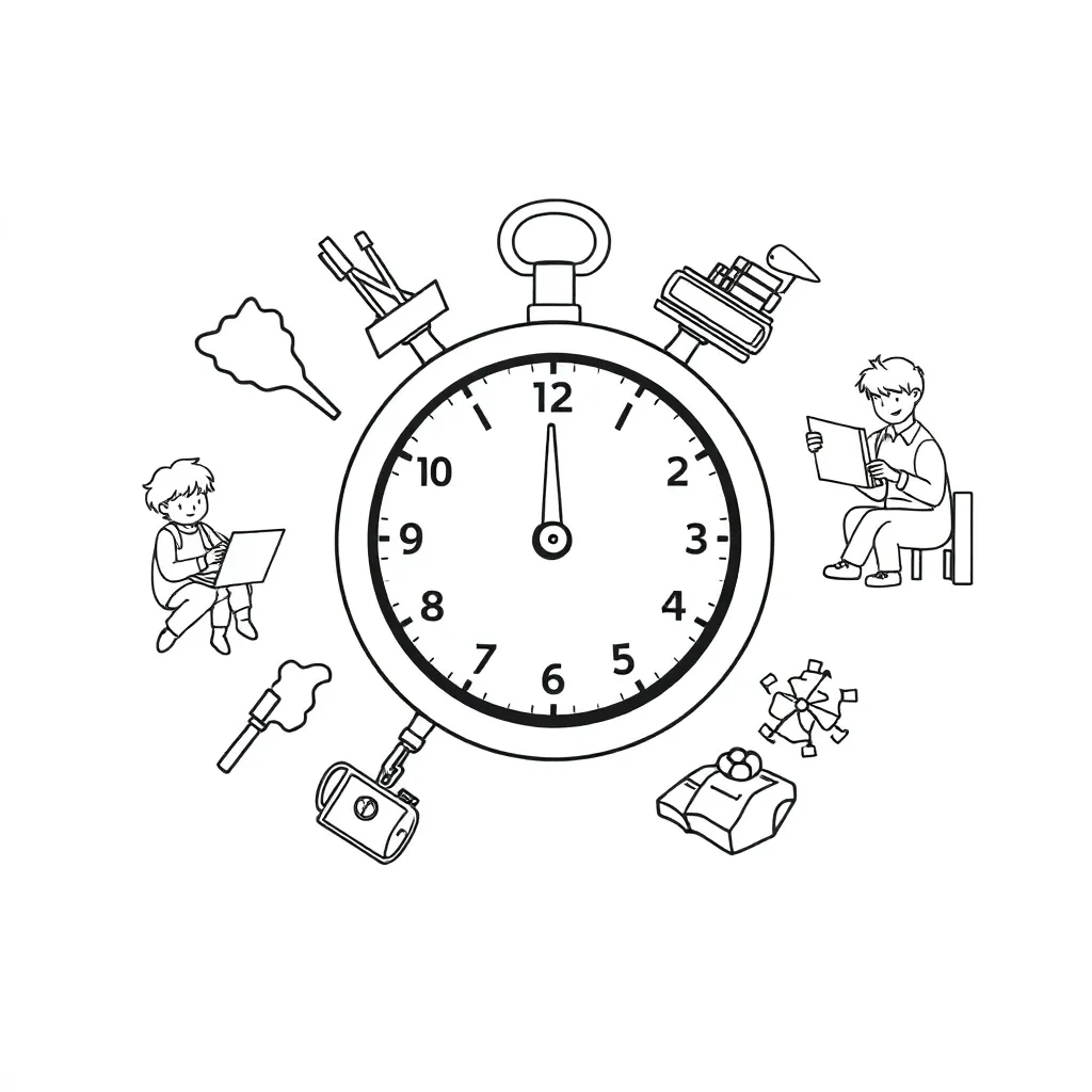 Clock and calendar illustration