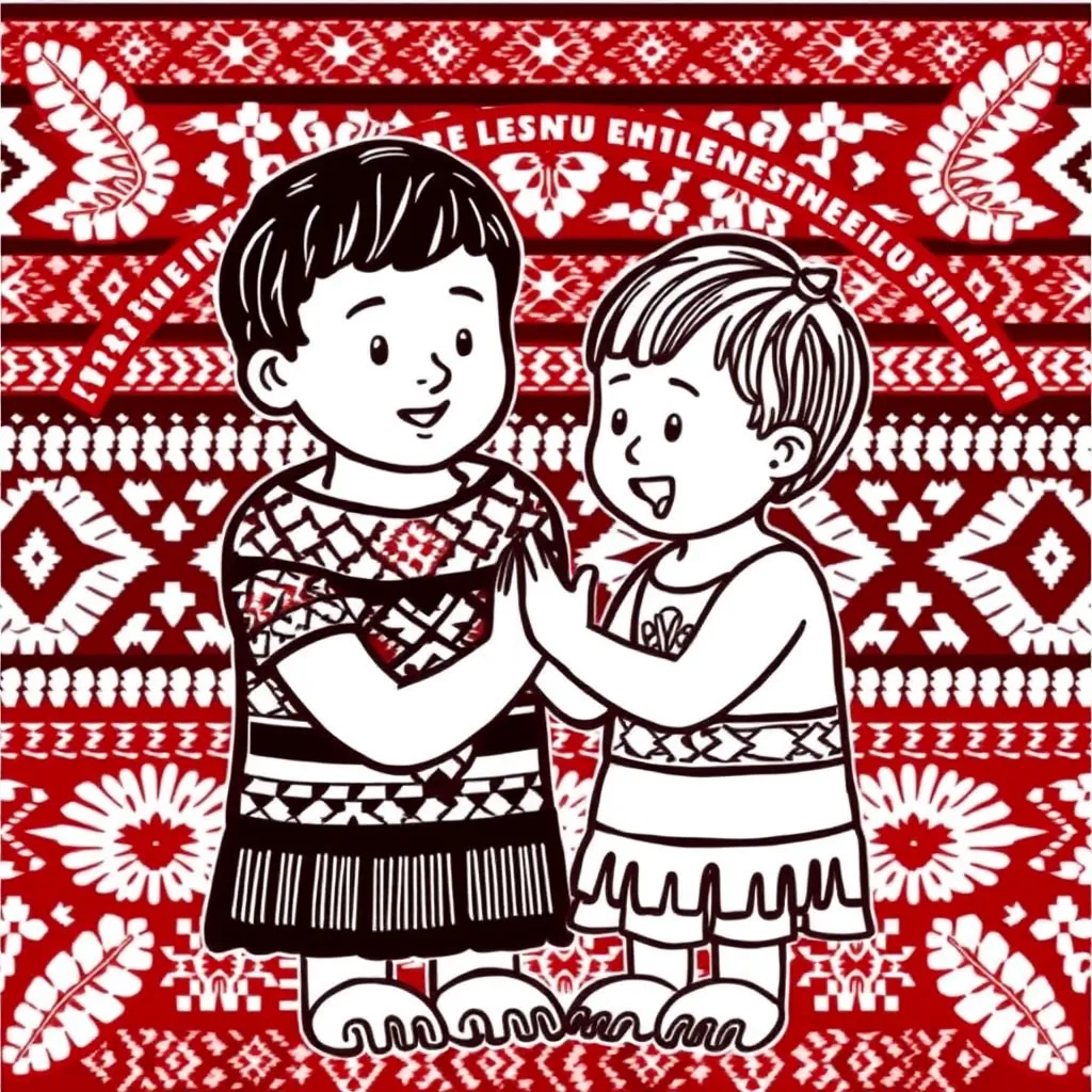 Māori greeting illustration