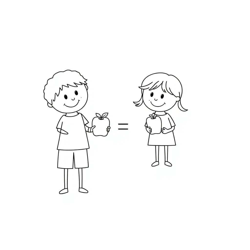 Number line and counting blocks illustration