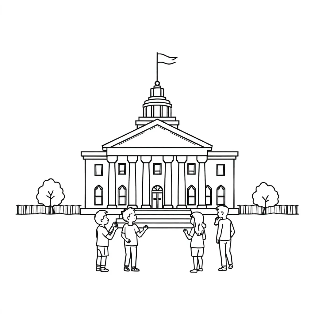 Government building illustration