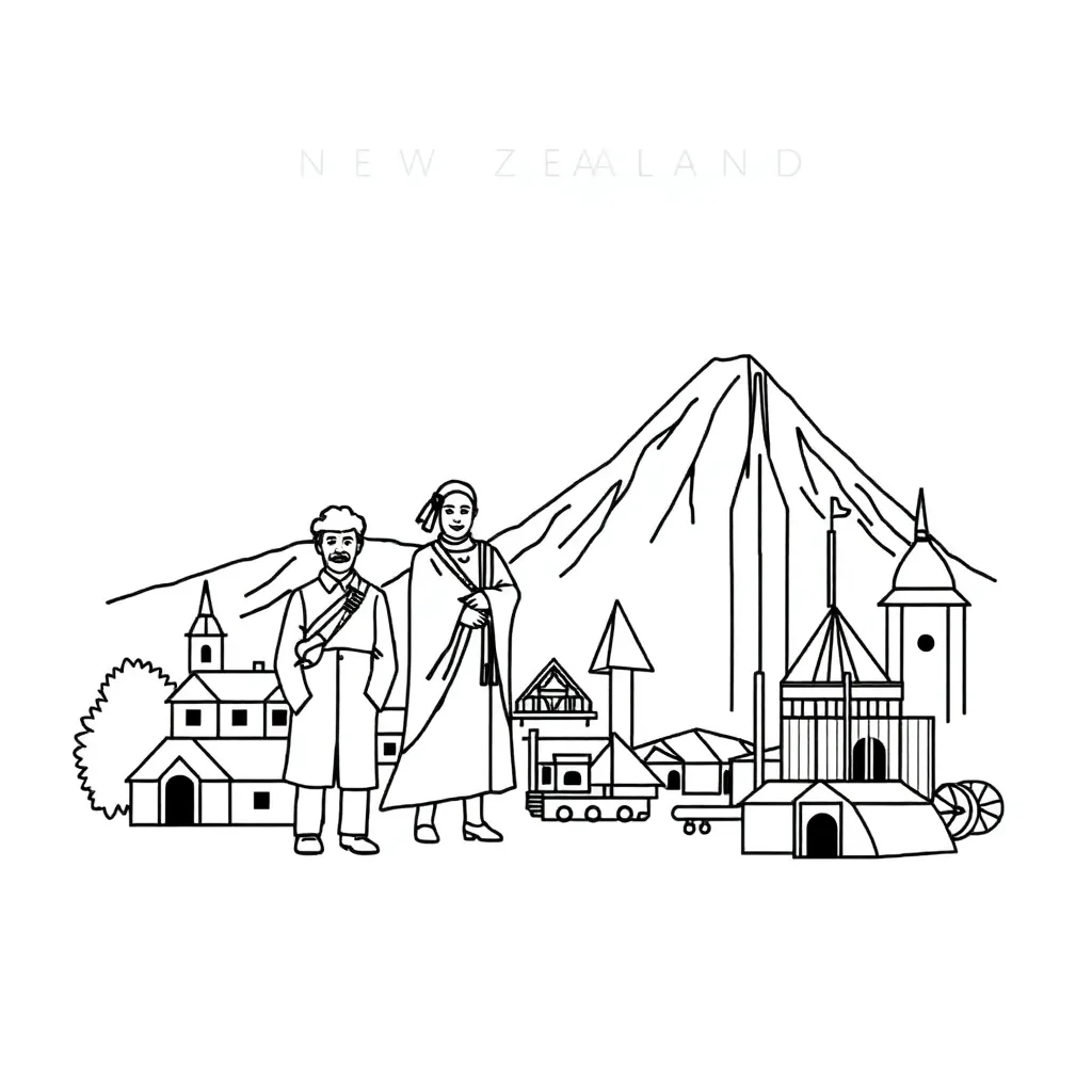 Treaty of Waitangi signing illustration