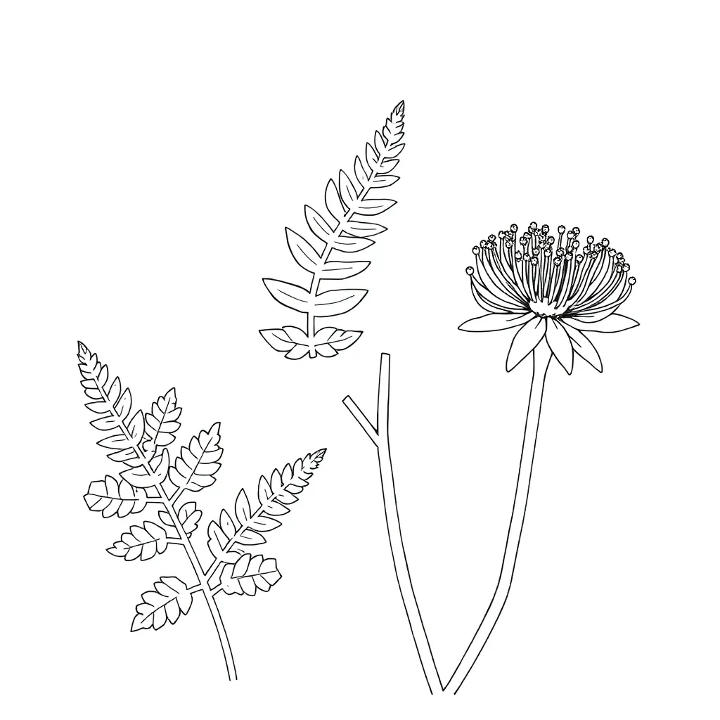 Plants and flowers illustration