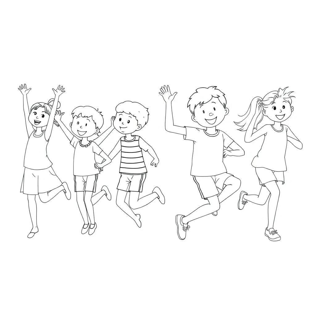 Students exercising at fitness stations