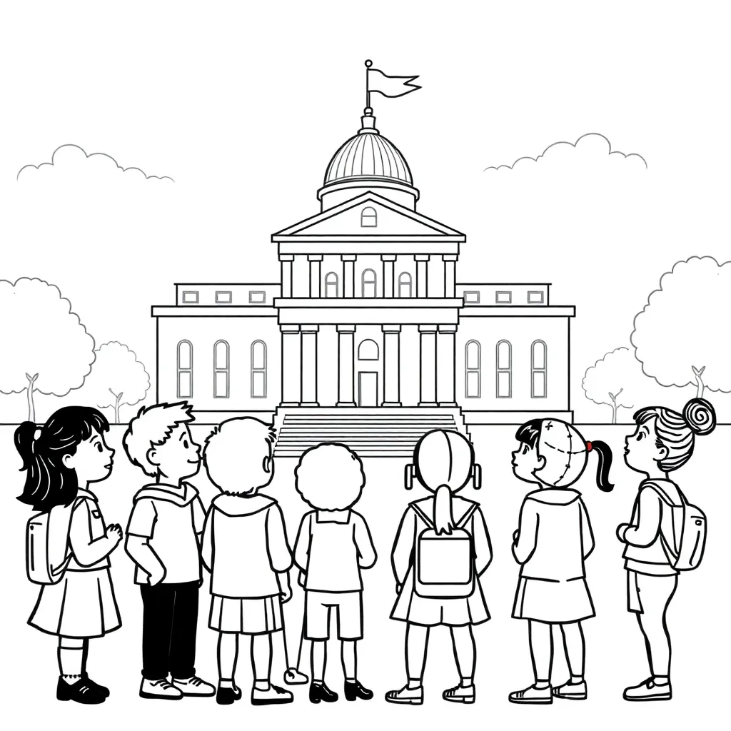 Government building illustration