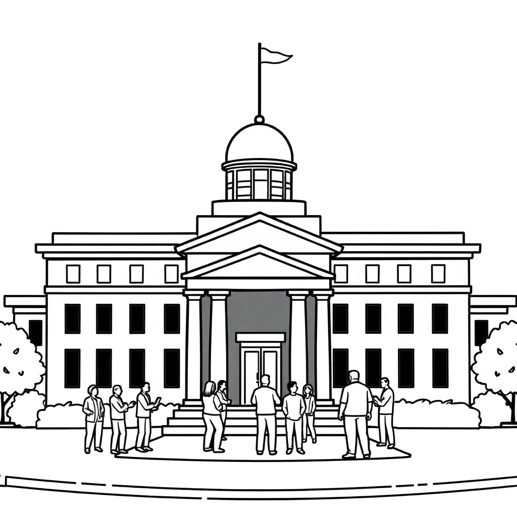New Zealand Parliament building illustration