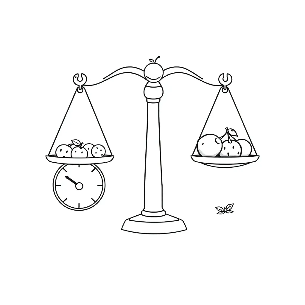 Digital scales and balance scales illustration
