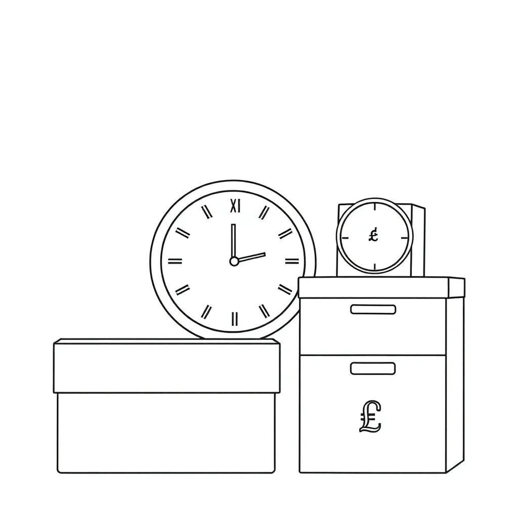 Clock and timeline illustration