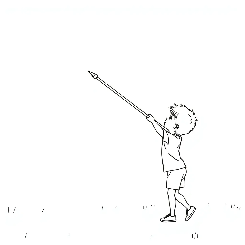 Student throwing turbo javelin