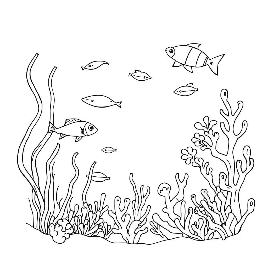 Aquatic animals in different water habitats