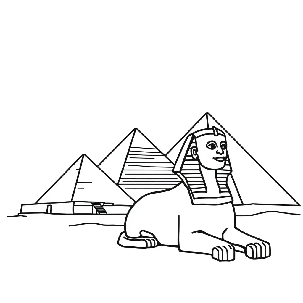 Ancient Egyptian pyramid and Nile River