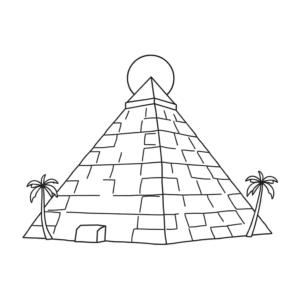Ancient Egyptian pyramid and modern buildings