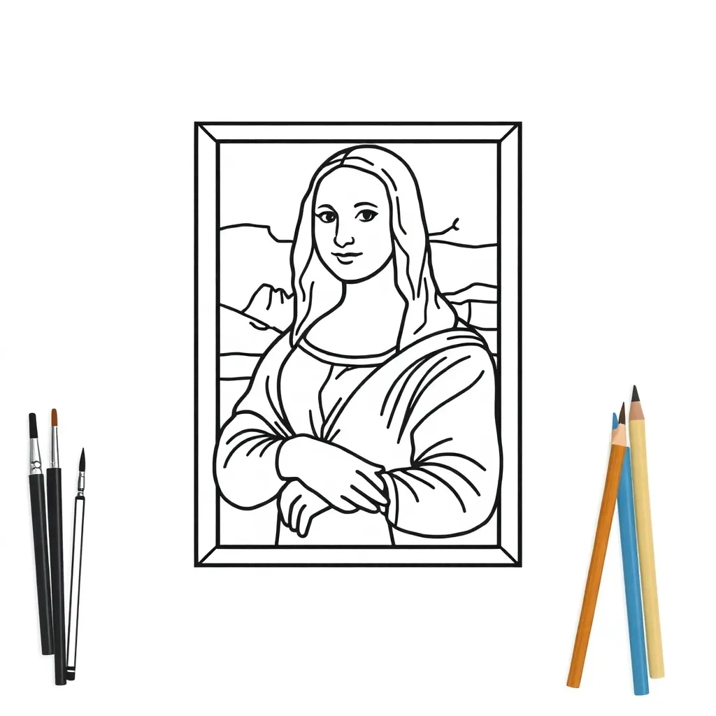 Mona Lisa painting illustration