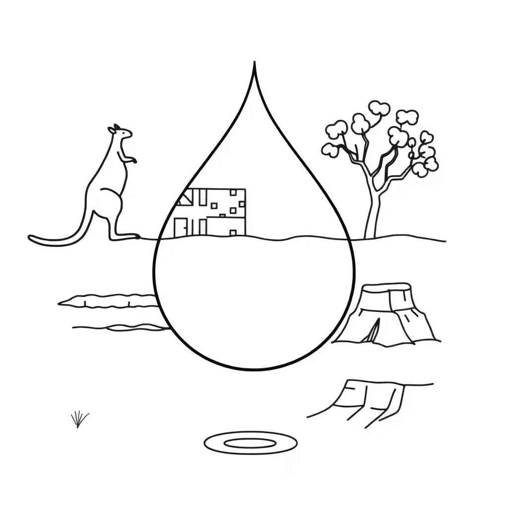 Global water distribution map showing freshwater and saltwater