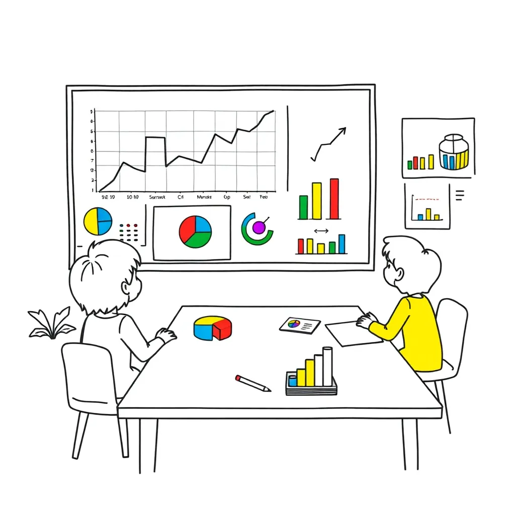 Bar and pie chart illustration