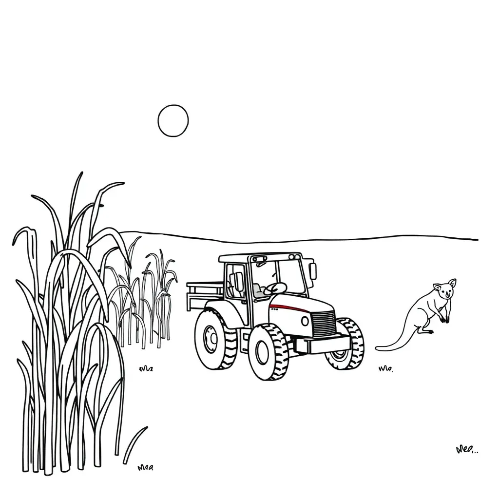 Sugar cane fields and world map