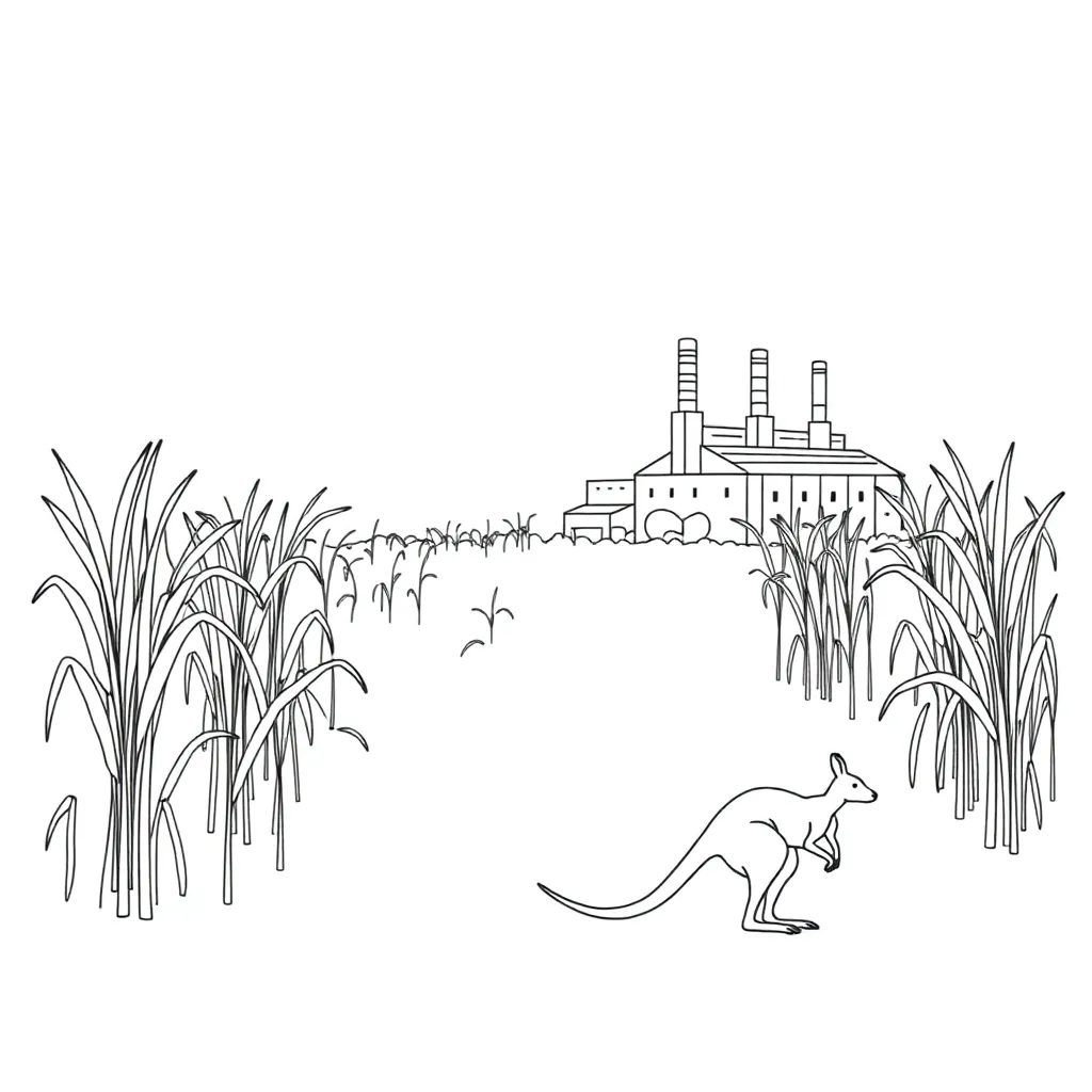 Sugar cane plants growing in a field
