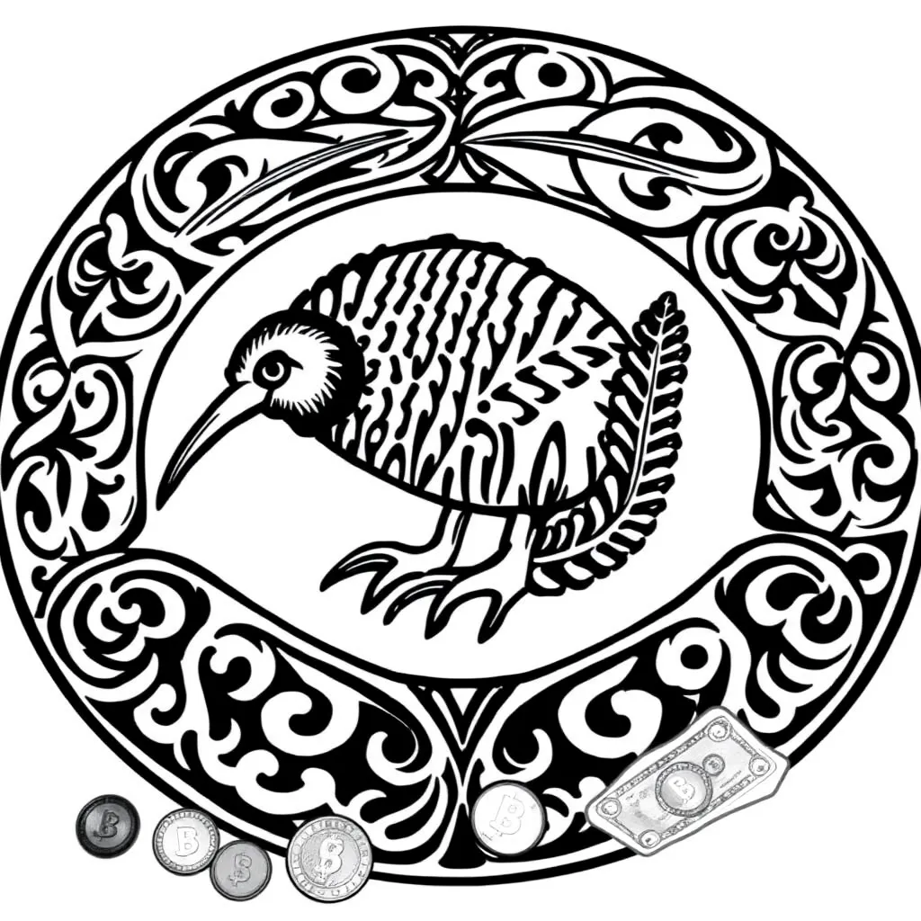 New Zealand money notes and coins