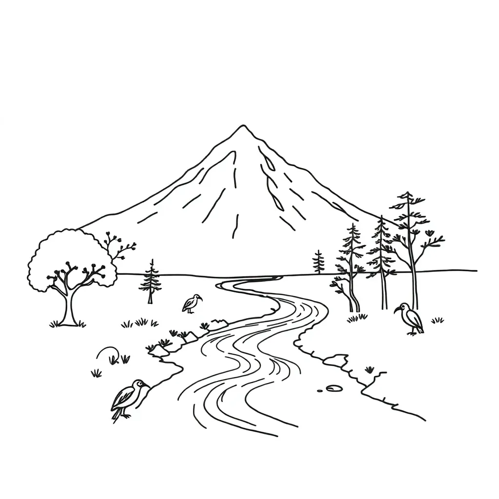 Natural environment observation illustration