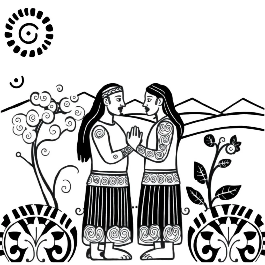 Māori greeting illustration