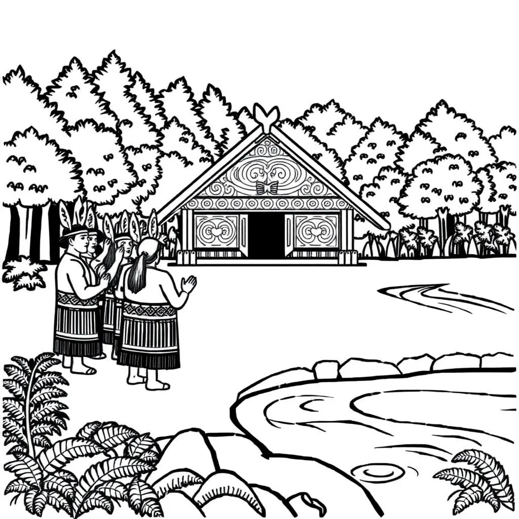 Māori greeting illustration