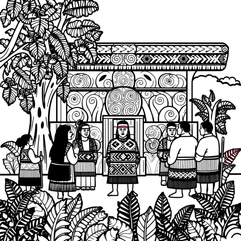 Māori greeting illustration