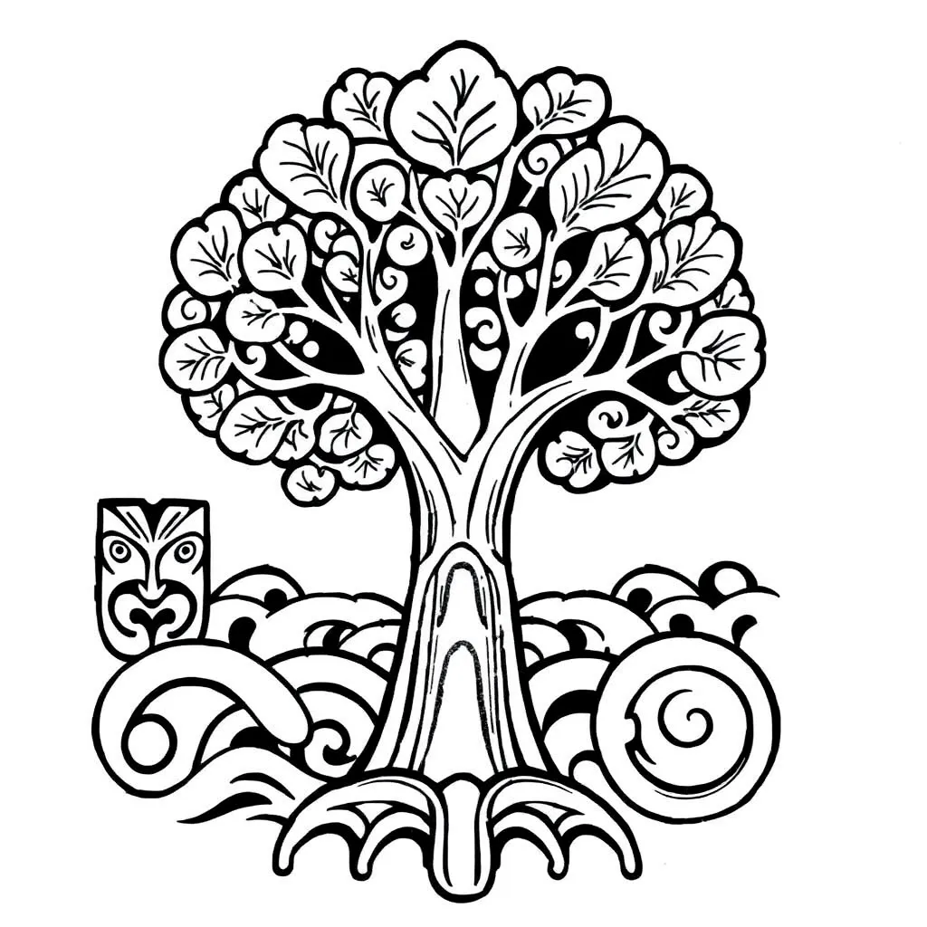 Māori greeting illustration