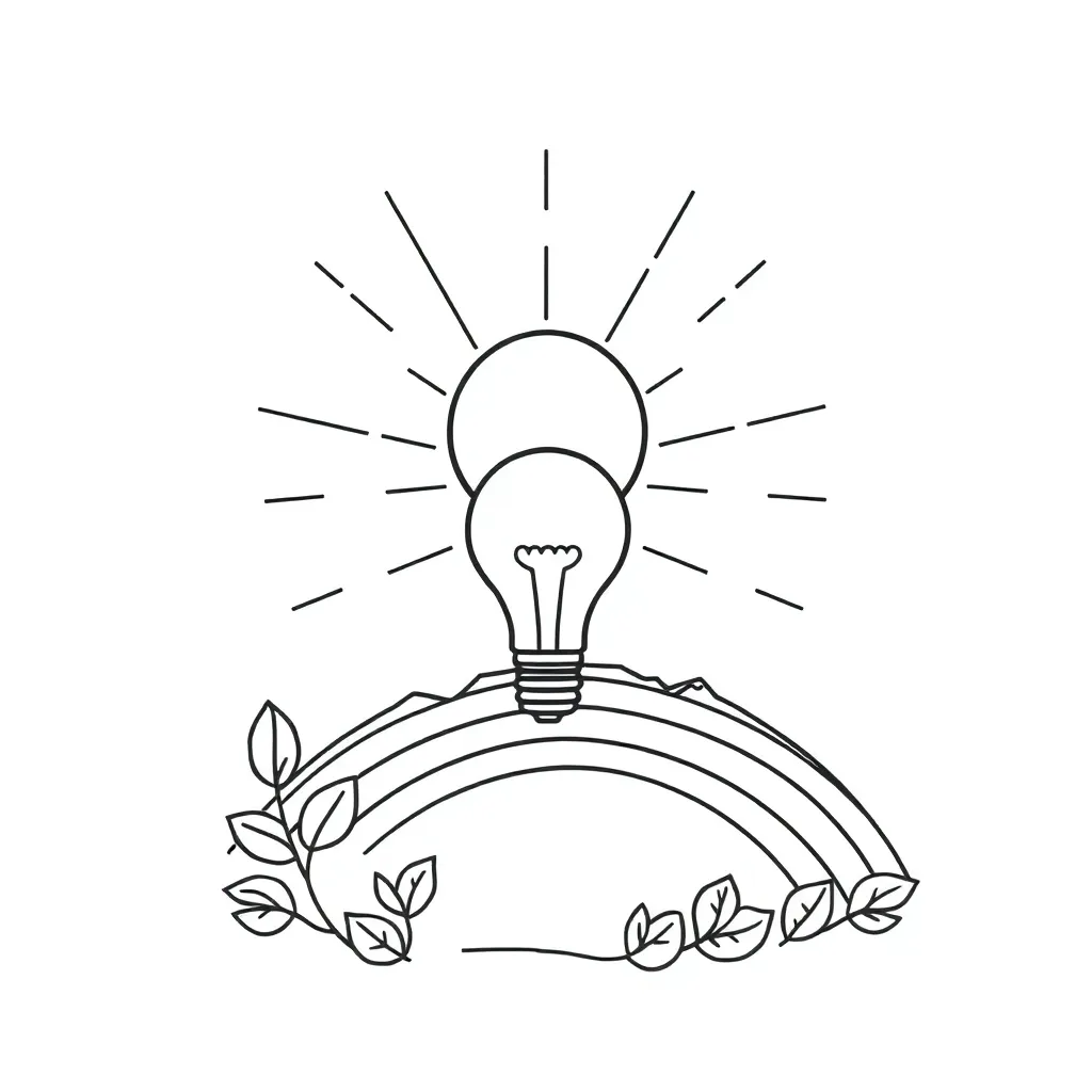 Light beam and torch illustration