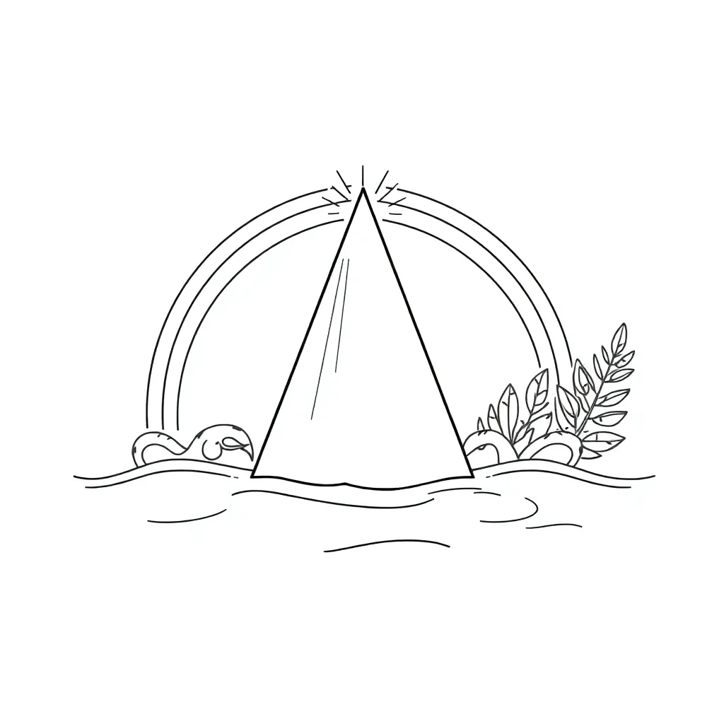 Light bending through a prism creating a rainbow spectrum