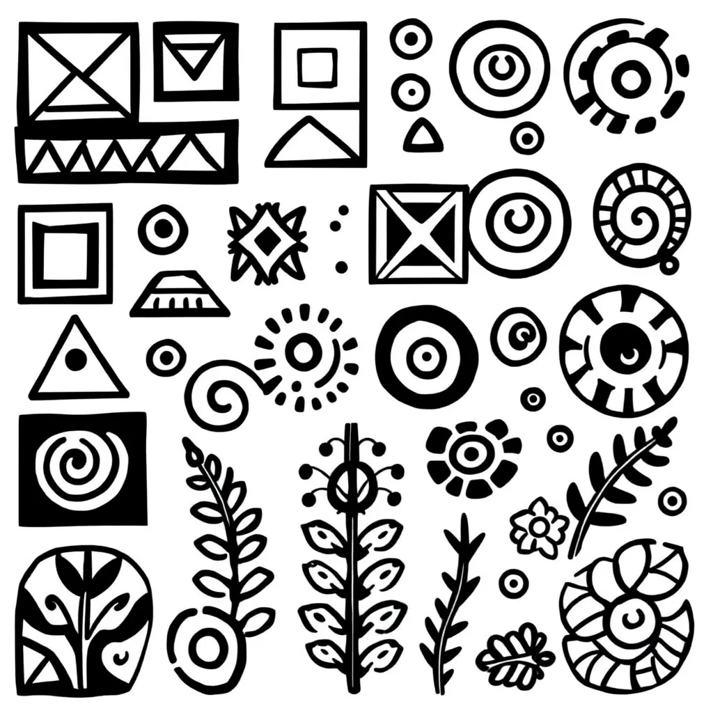 Geometric shapes showing transformations