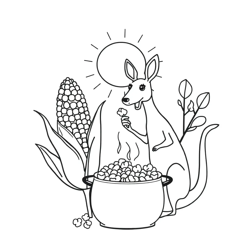 Popcorn kernels popping with heat