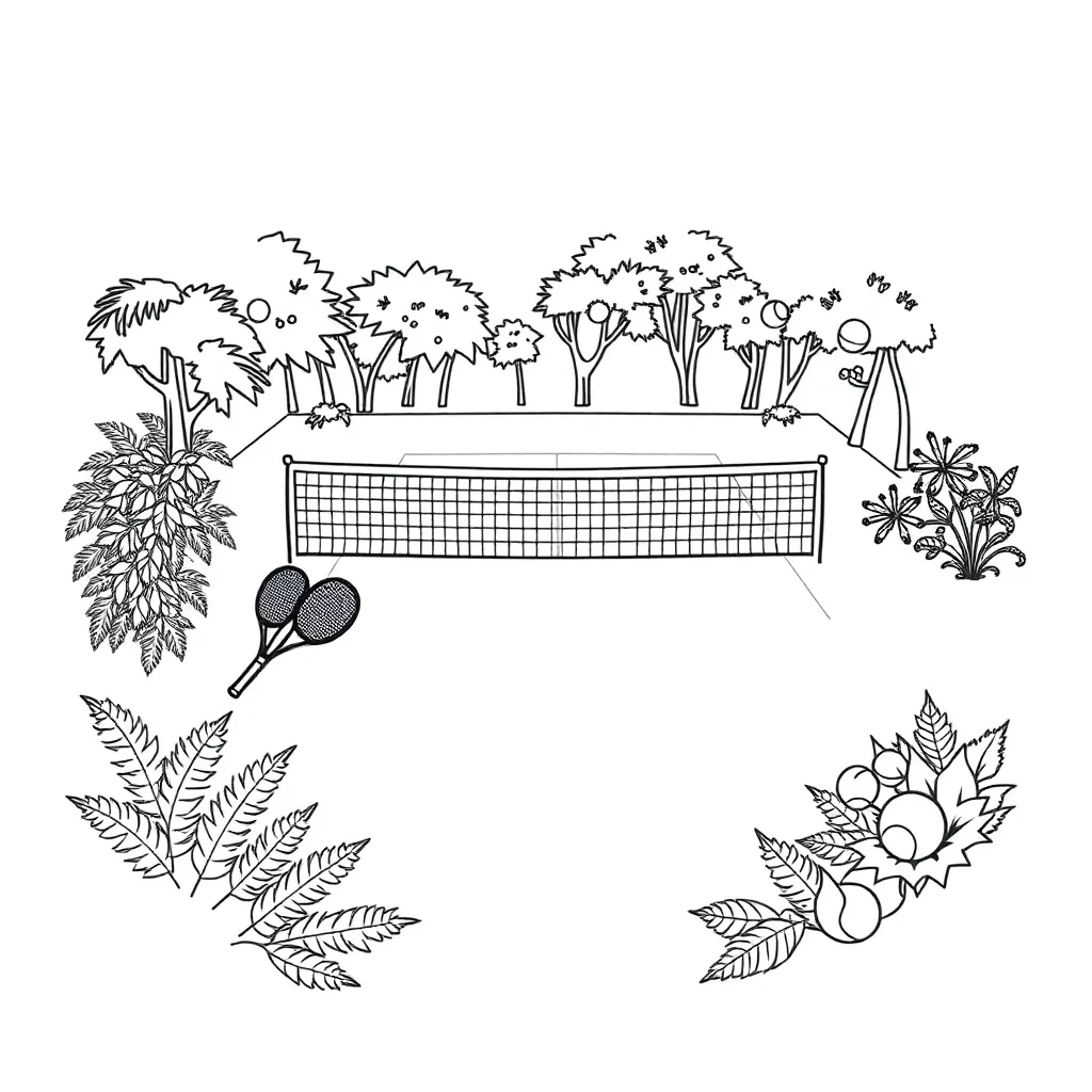 Tennis racquet and ball illustration