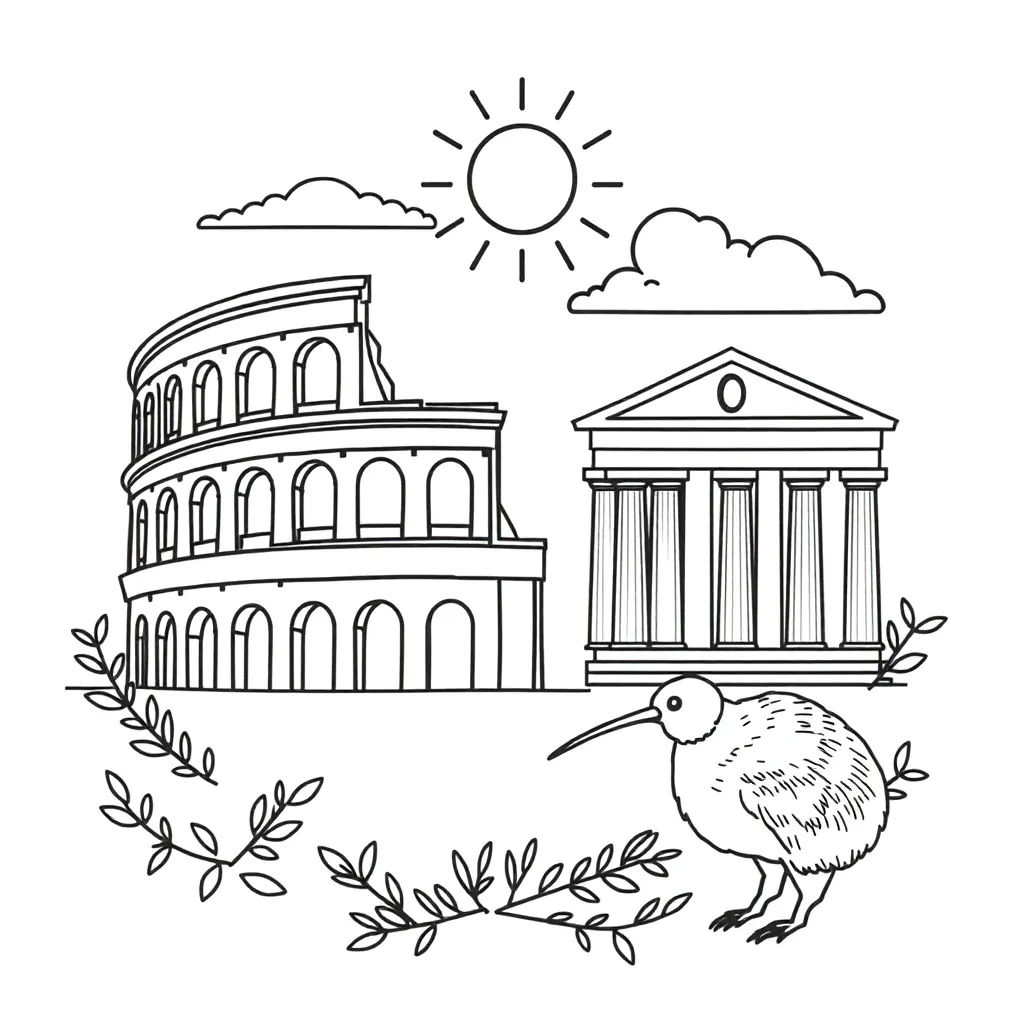 Ancient Roman and Greek civilisations illustration