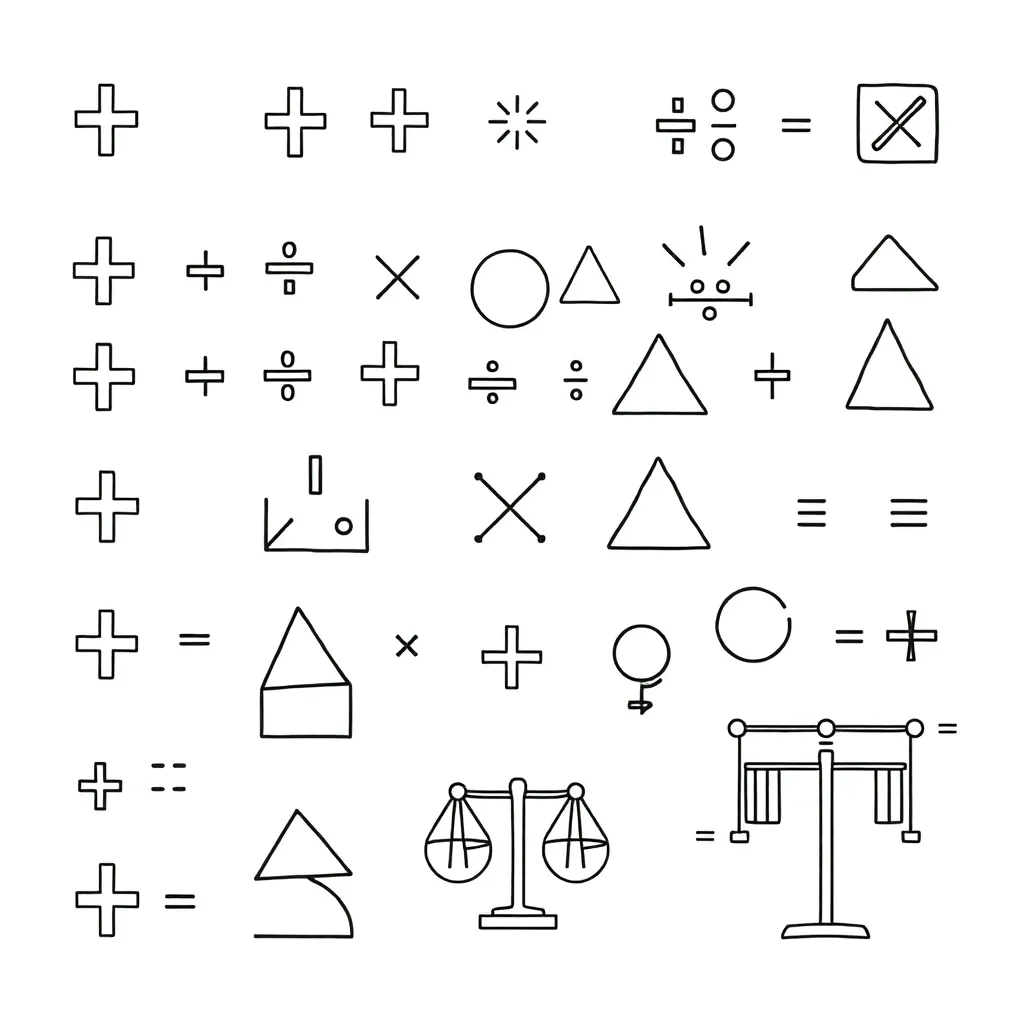 Algebraic equations and mathematical symbols