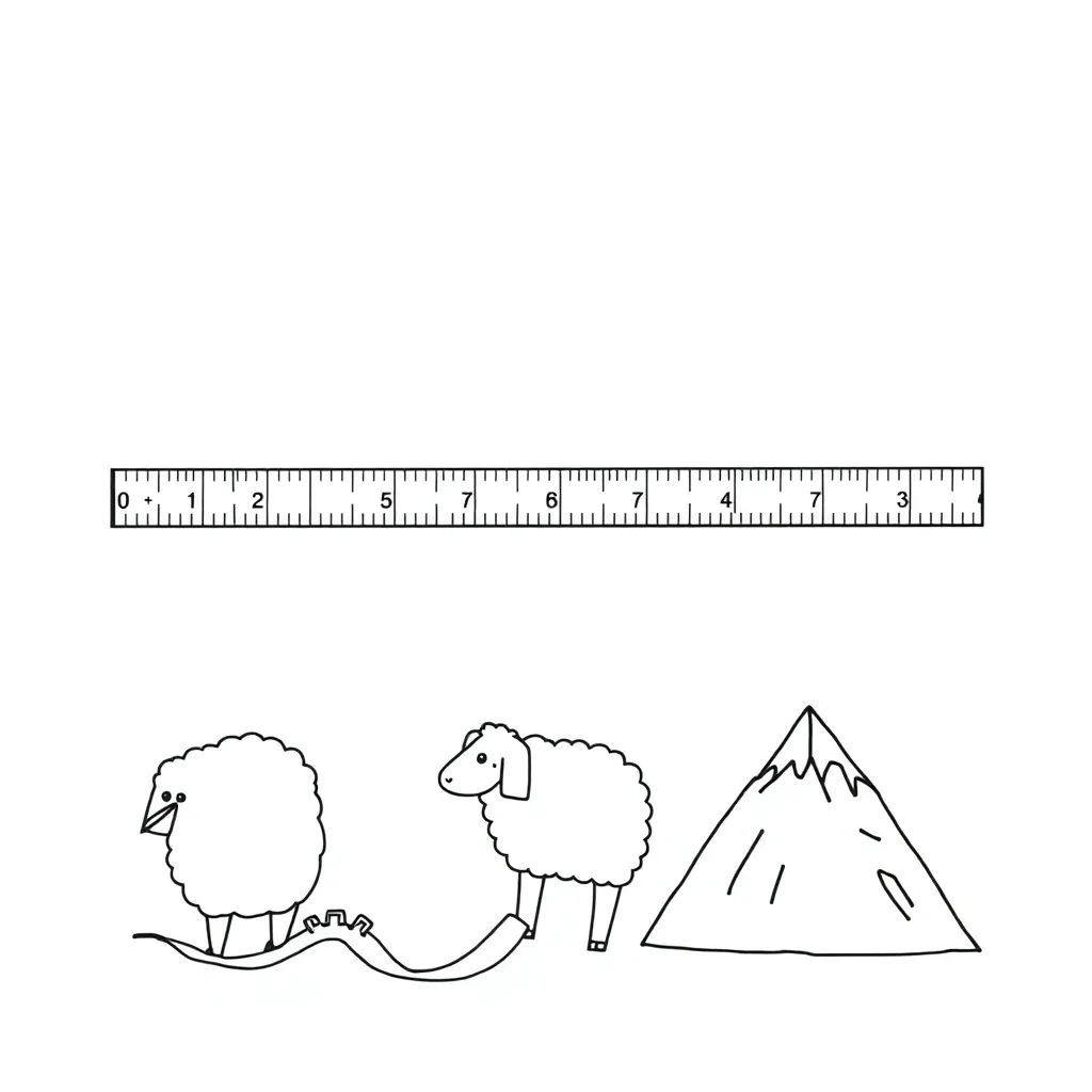 Measurement tools including ruler, scales, and thermometer
