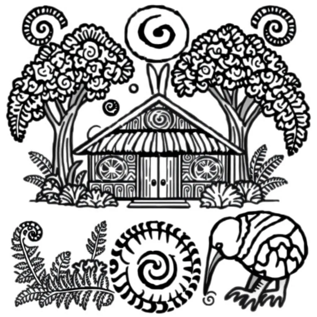 Traditional Māori games illustration