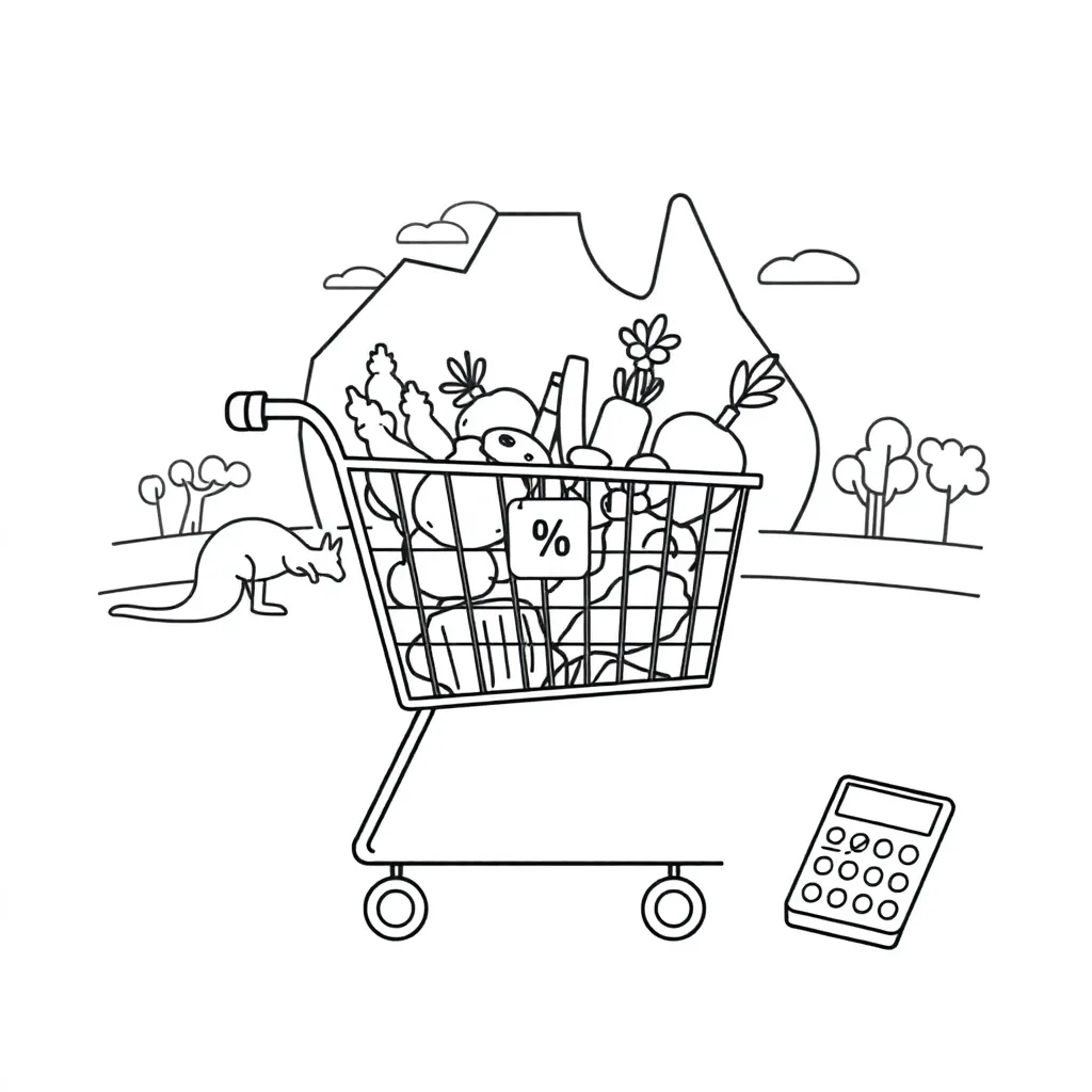 Percentage symbols and shopping discount illustration