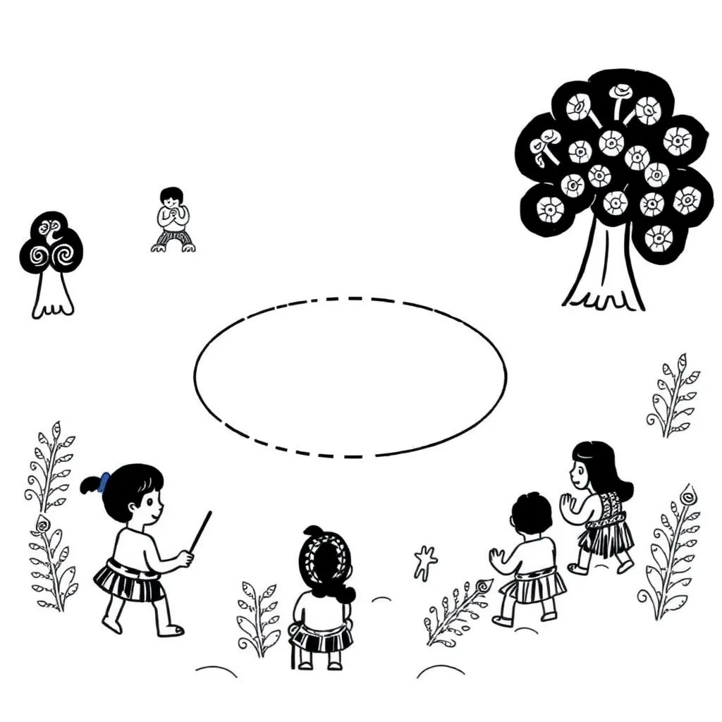 Traditional Māori games illustration