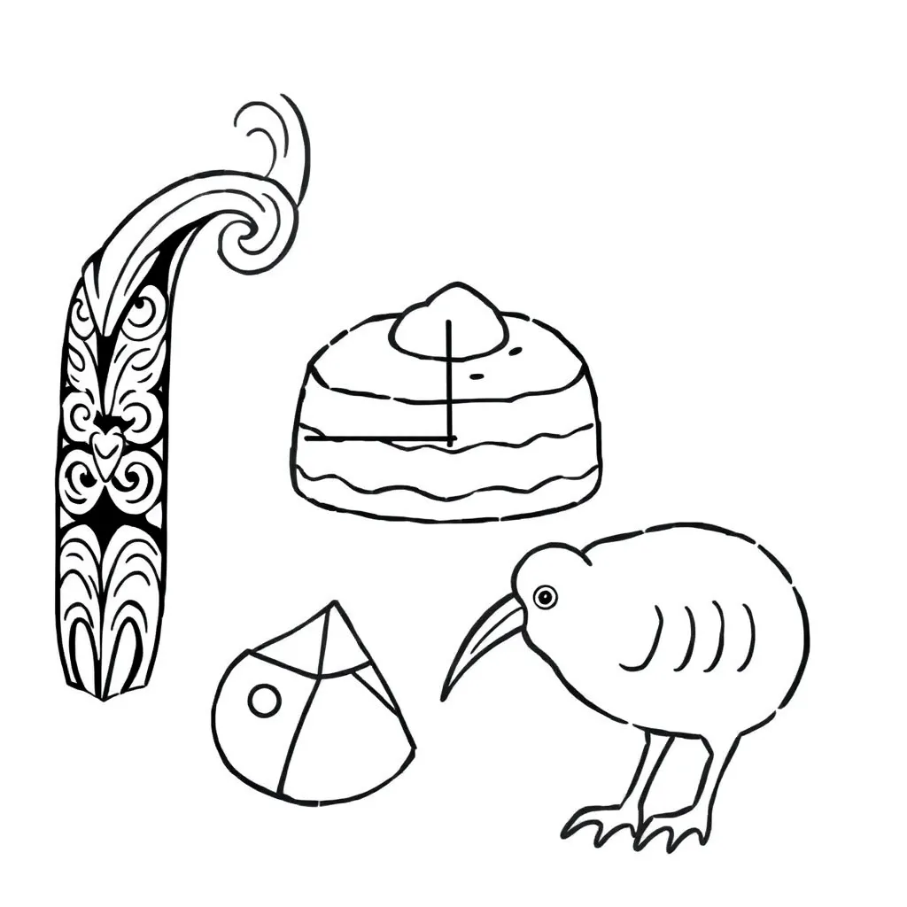 Pizza and apple fractions illustration